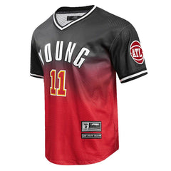 Trae Young Atlanta Hawks Post Ombre Name & Number T-Shirt - Black/Red on sale