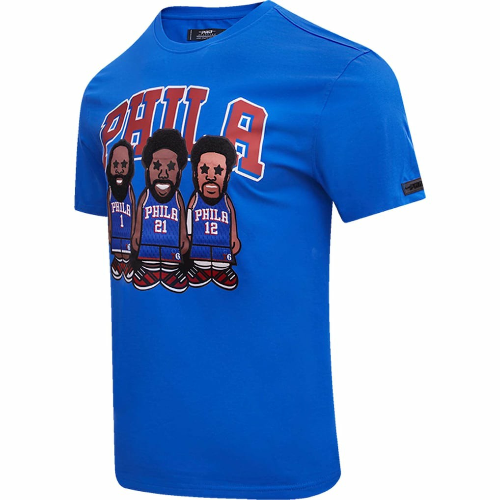 Joel Embiid, Tobias Harris, James Harden Philadelphia 76ers Pro Standard Multi Lineup T-Shirt - Royal discount