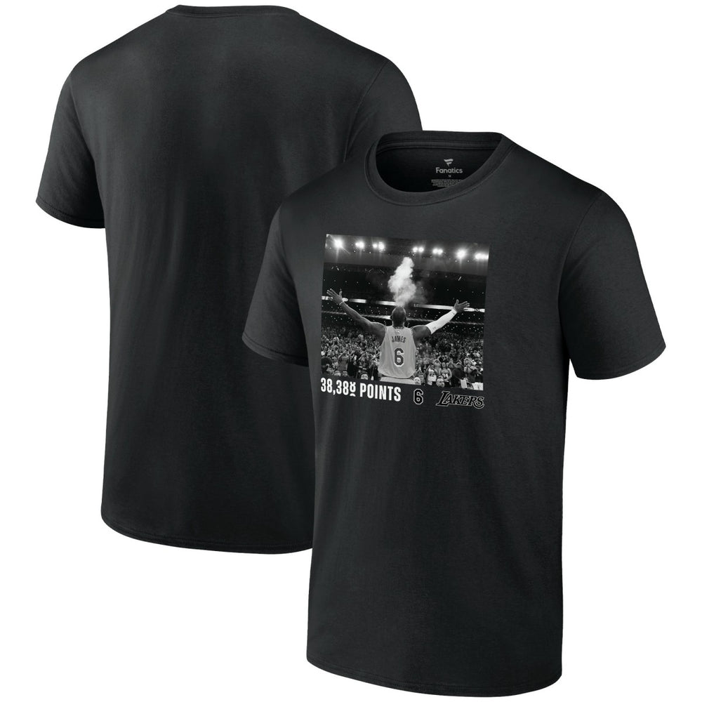 LeBron James Los Angeles Lakers NBA All-Time Scoring Record Chalk Throw T-Shirt - Black shop