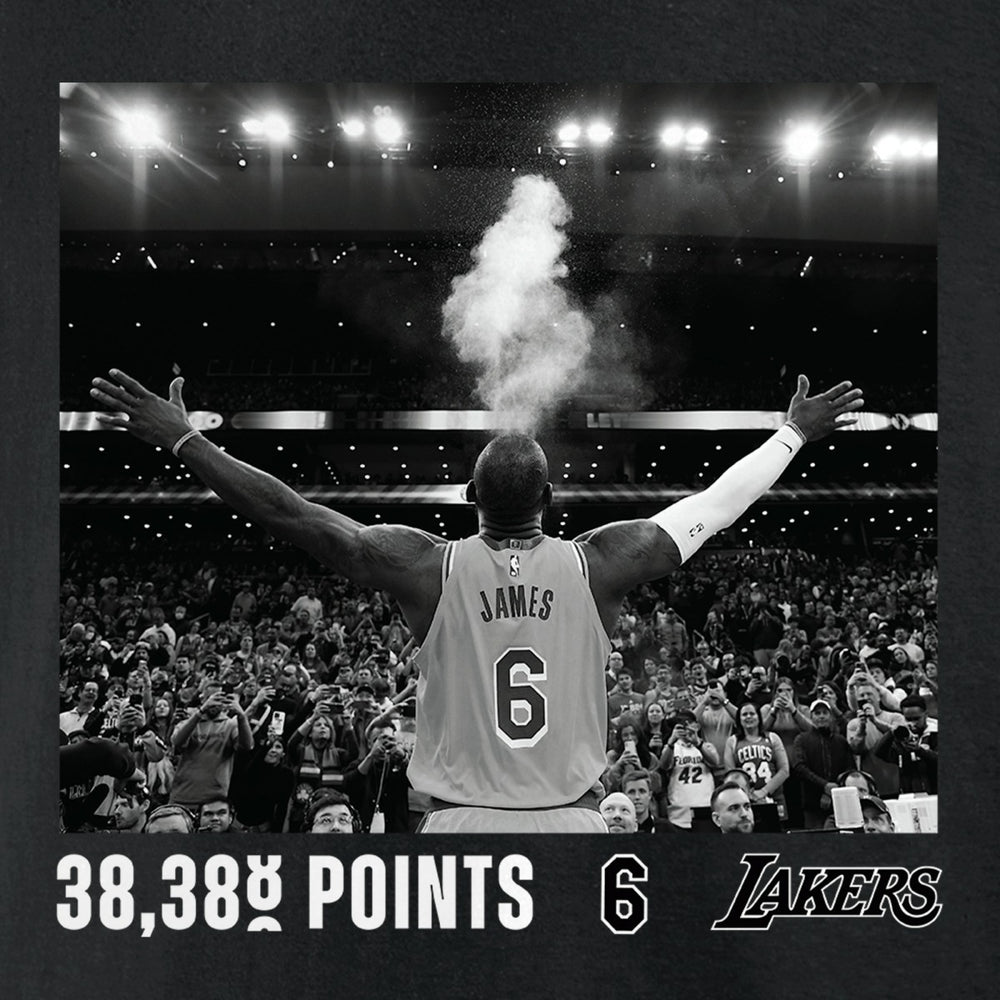 LeBron James Los Angeles Lakers NBA All-Time Scoring Record Chalk Throw T-Shirt - Black shop