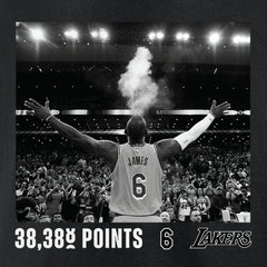 LeBron James Los Angeles Lakers NBA All-Time Scoring Record Chalk Throw T-Shirt - Black shop