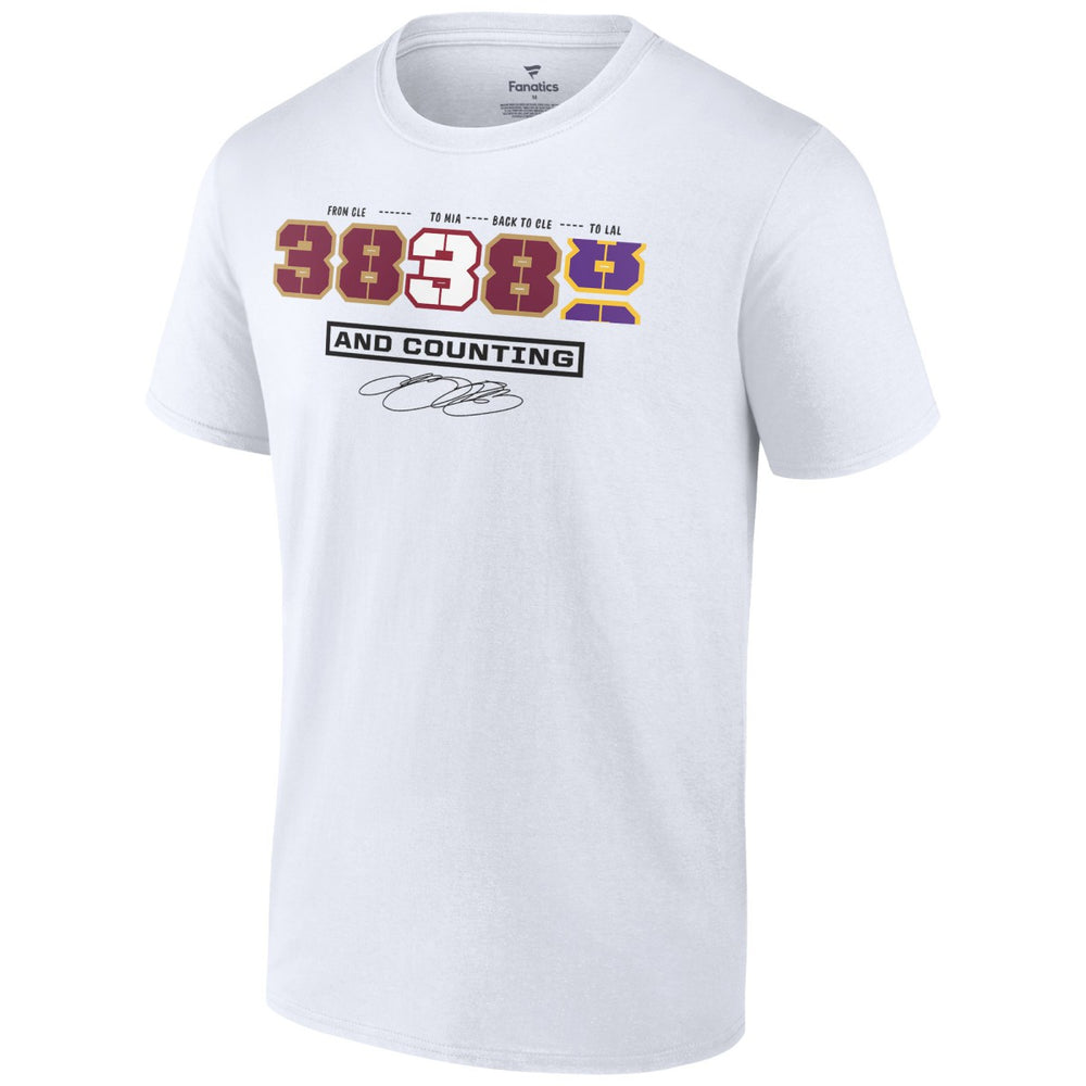 LeBron James NBA All-Time Scoring Record Split Points T-Shirt - White outlet