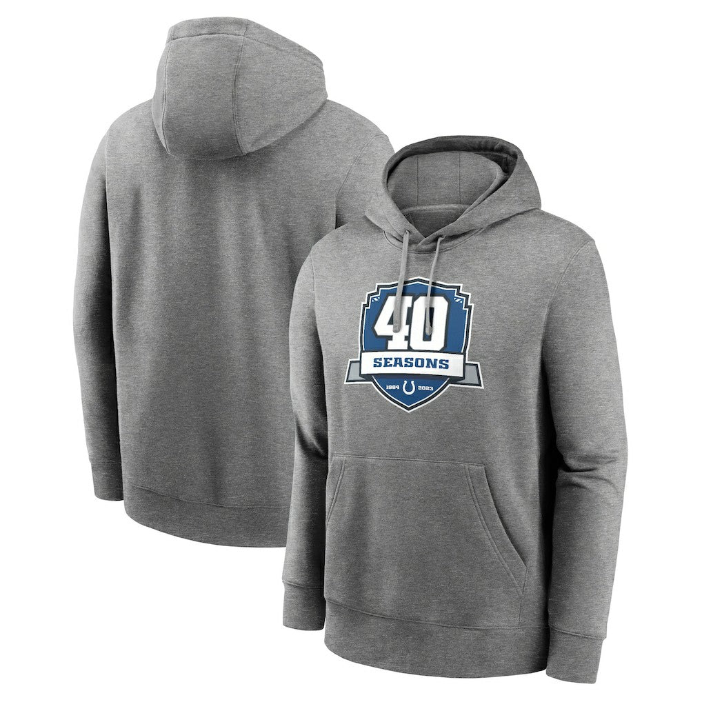 Indianapolis Colts 40th Anniversary Club Pullover Hoodie - Heather Gray | Nike discount