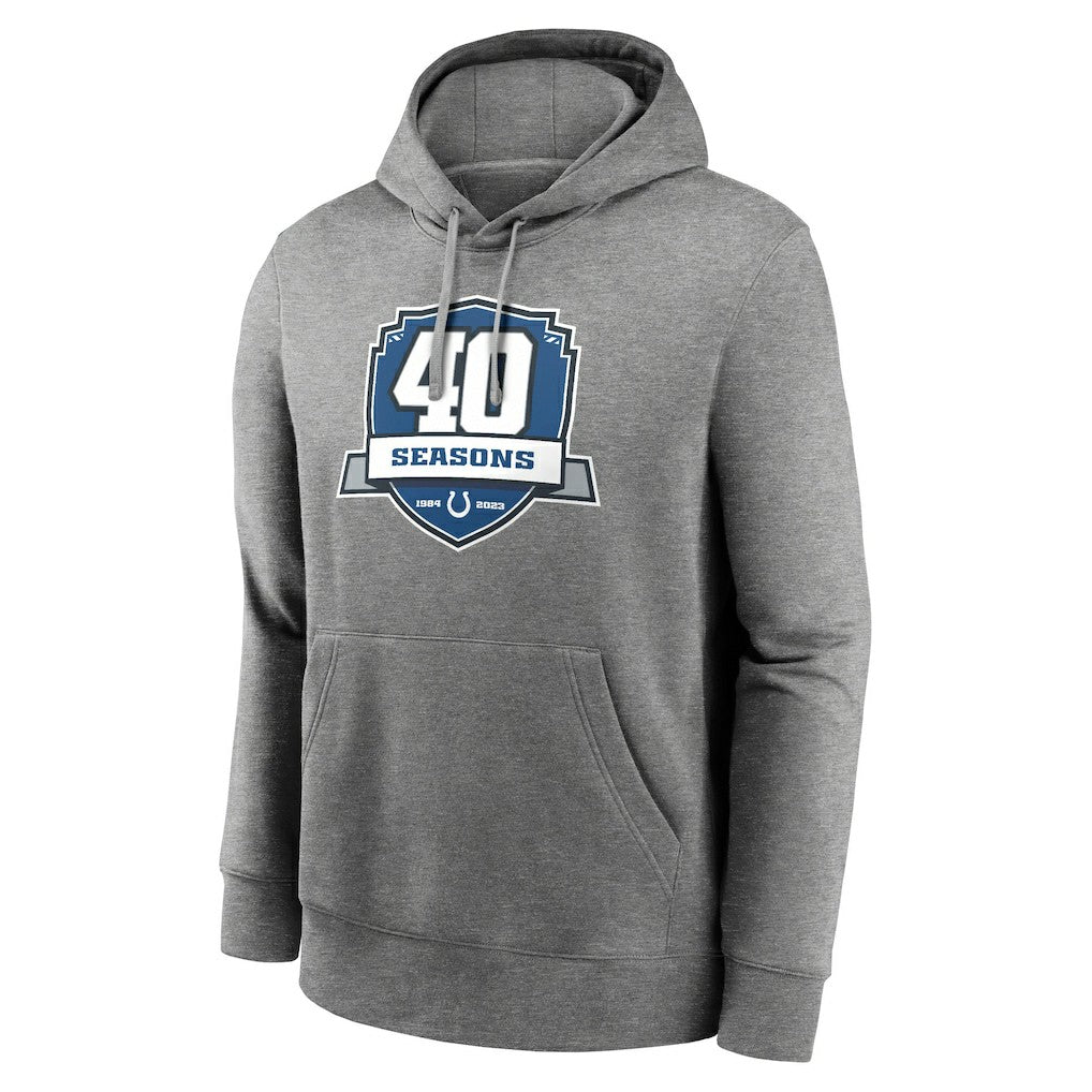 Indianapolis Colts 40th Anniversary Club Pullover Hoodie - Heather Gray | Nike discount
