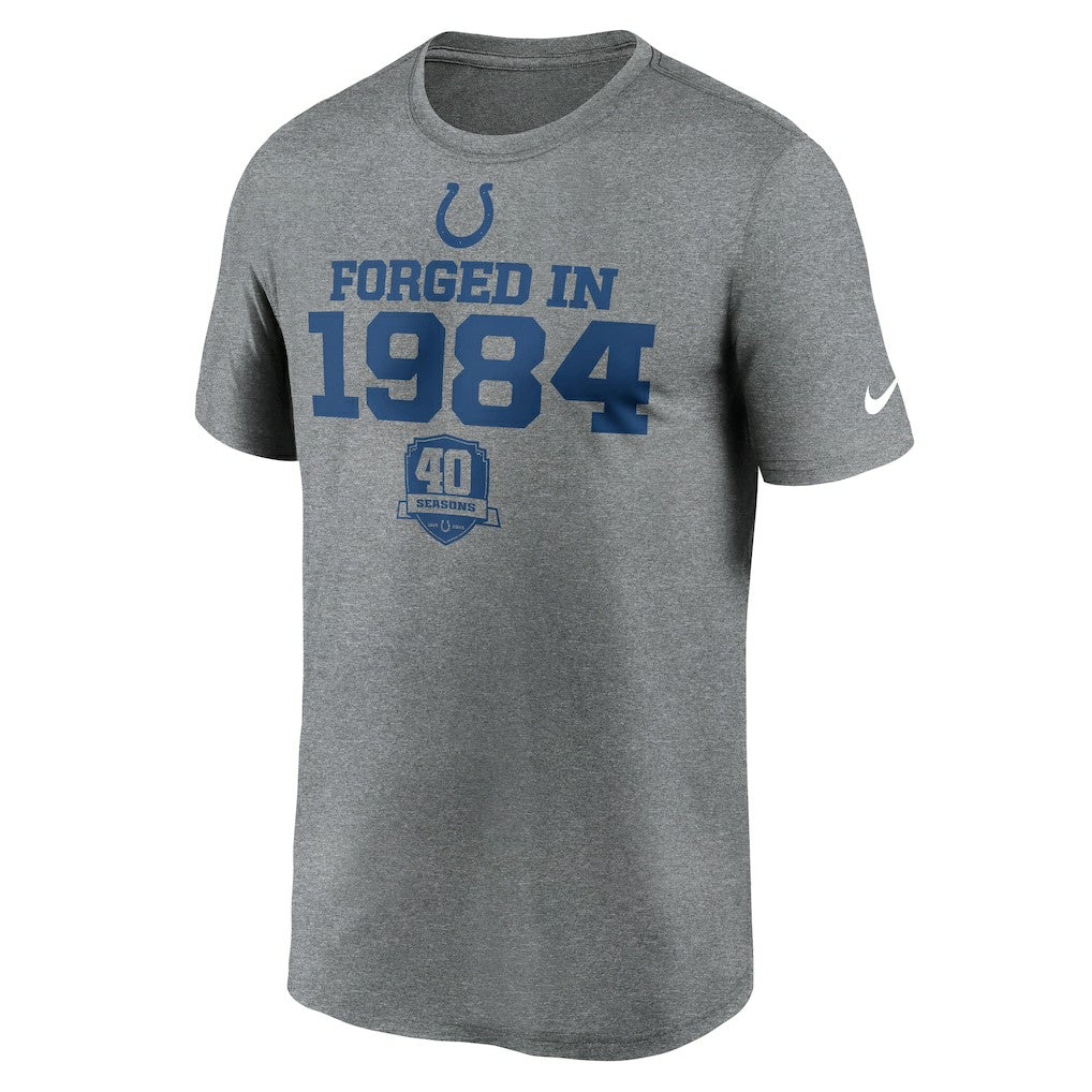 Indianapolis Colts 40th Anniversary Legend Performance T-Shirt - Heather Gray | Nike for sale