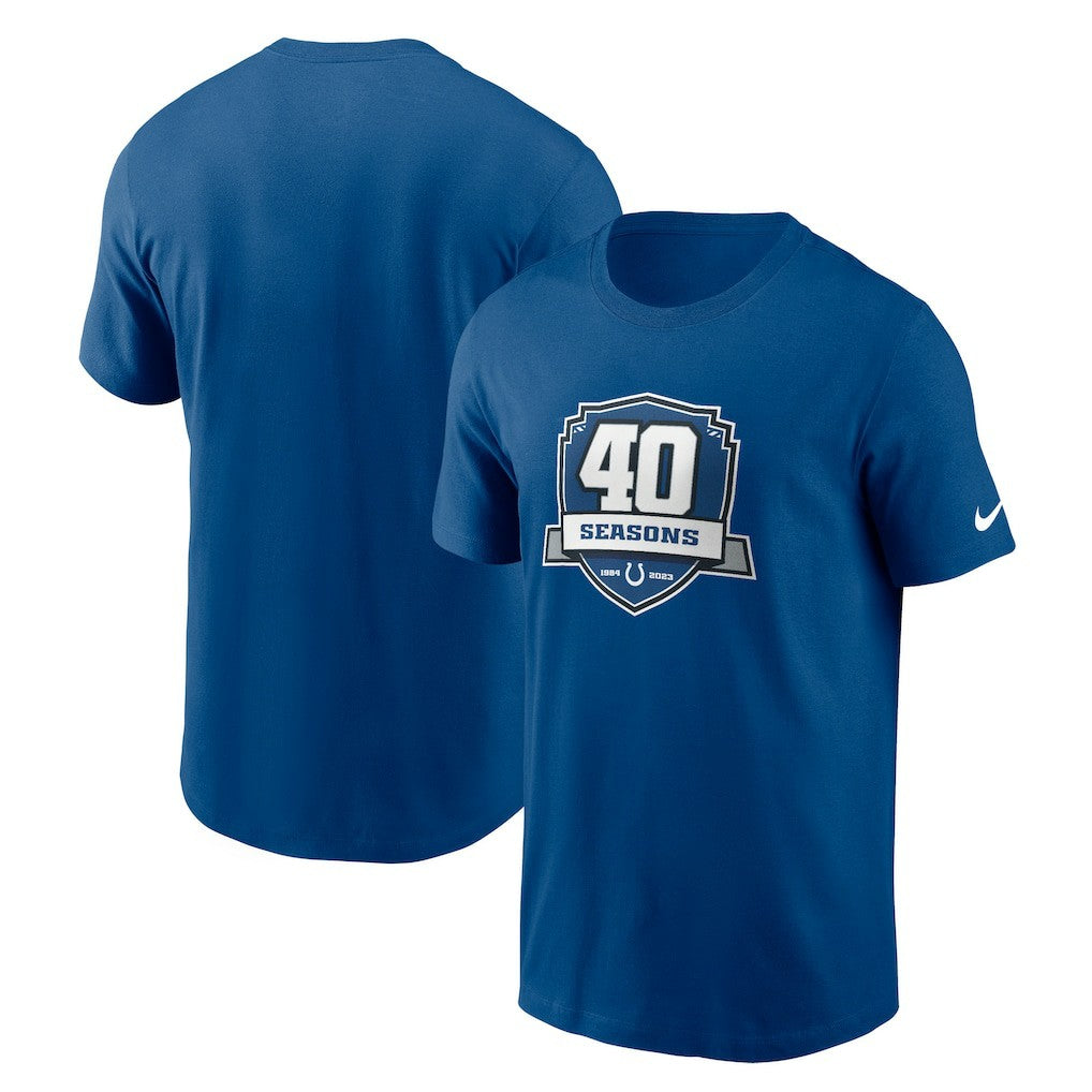 Indianapolis Colts 40th Anniversary Essential T-Shirt - Royal | Nike discount