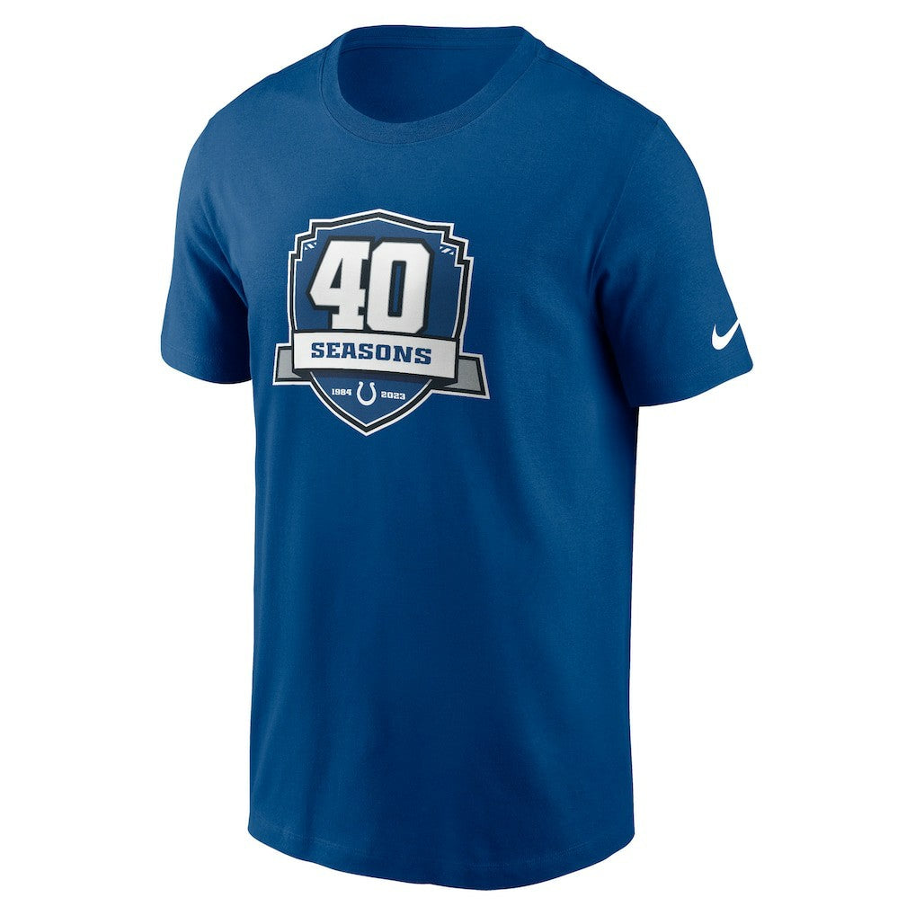 Indianapolis Colts 40th Anniversary Essential T-Shirt - Royal | Nike discount