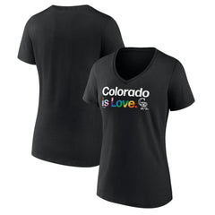 Colorado Rockies Women's City Pride V-Neck T-Shirt - Black