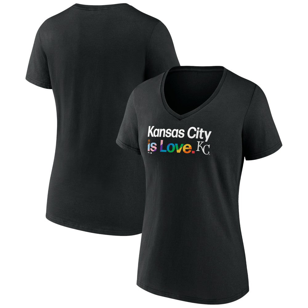 Kansas City Royals Women's City Pride V-Neck T-Shirt - Black