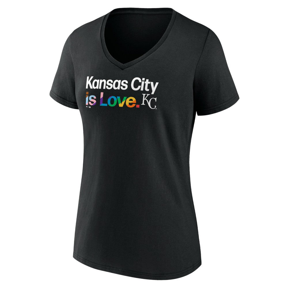 Kansas City Royals Women's City Pride V-Neck T-Shirt - Black