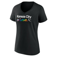 Kansas City Royals Women's City Pride V-Neck T-Shirt - Black
