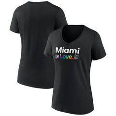 Miami Marlins Women's City Pride V-Neck T-Shirt - Black