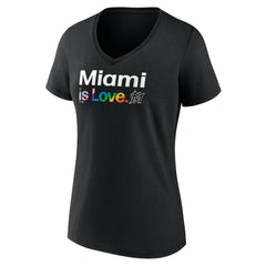 Miami Marlins Women's City Pride V-Neck T-Shirt - Black