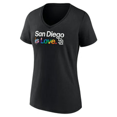 San Diego Padres Women's City Pride V-Neck T-Shirt - Black