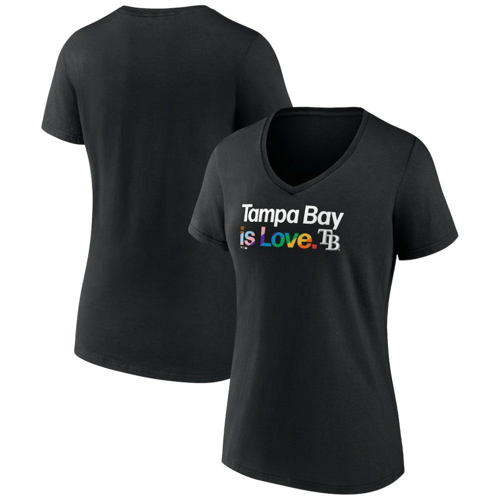 Tampa Bay Rays Women's City Pride V-Neck T-Shirt - Black