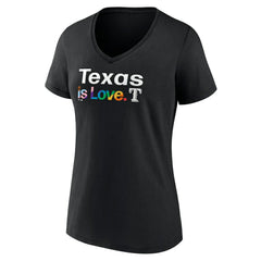 Texas Rangers Women's City Pride V-Neck T-Shirt - Black