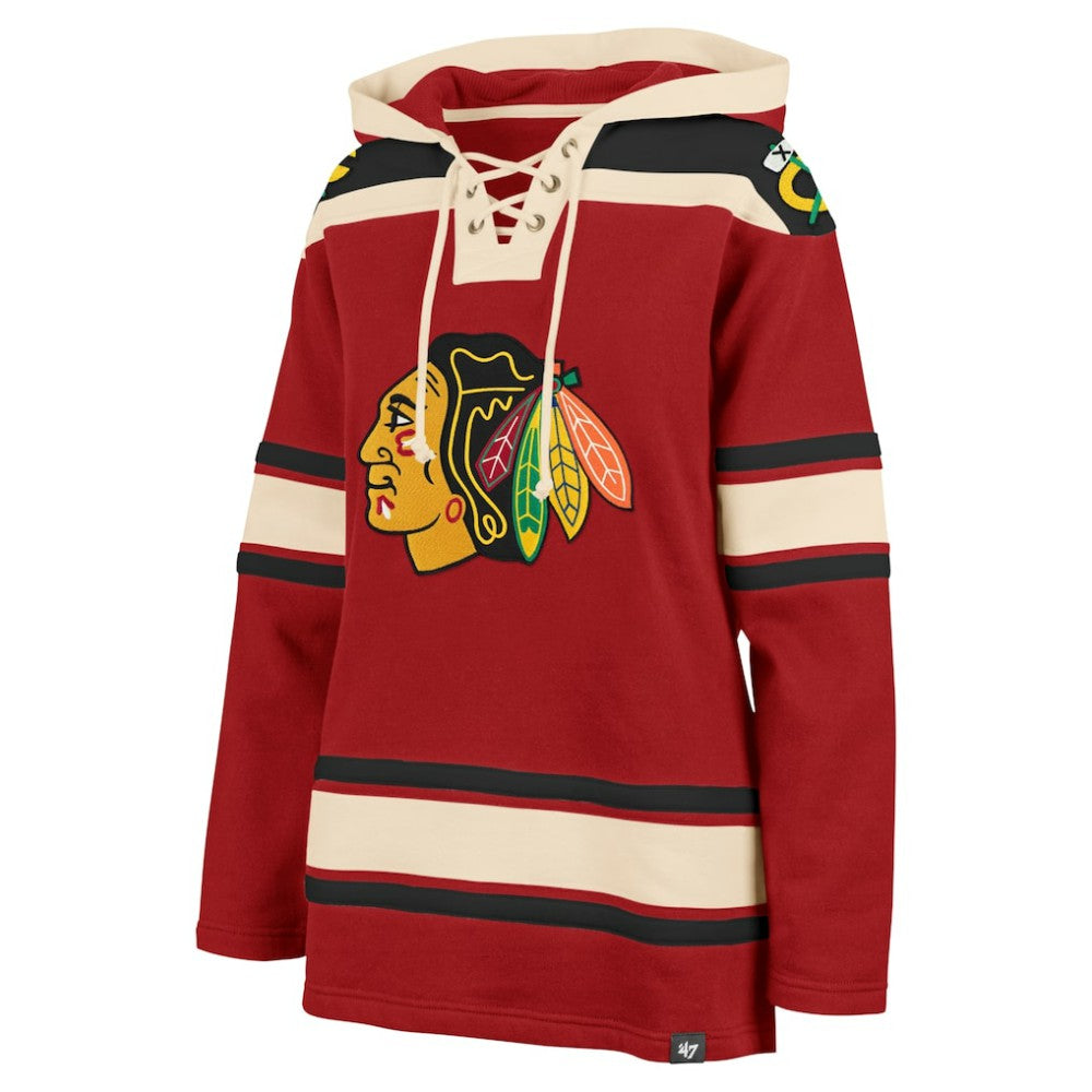 Chicago Blackhawks '47 Women's Superior Lacer Pullover Hoodie Red