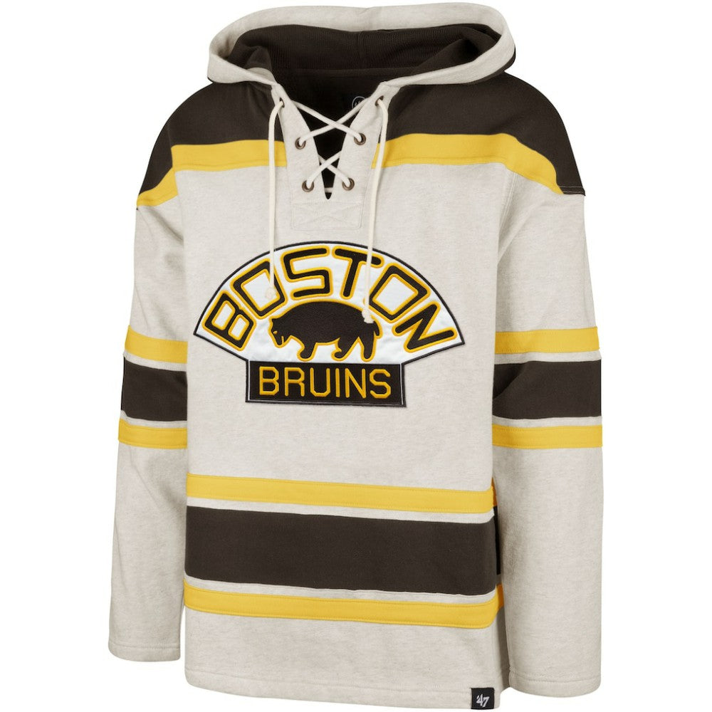 Boston Bruins '47 Rockaway Lacer Pullover Hoodie Oatmeal