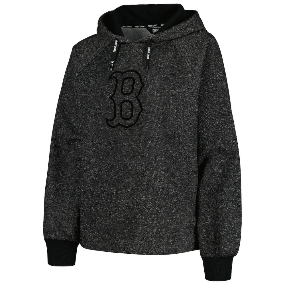 Boston Red Sox DKNY Sport Women's Debbie Dolman Raglan Pullover Hoodie - Black