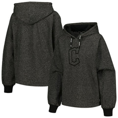 Cleveland Guardians DKNY Sport Women's Debbie Dolman Raglan Pullover Hoodie - Black