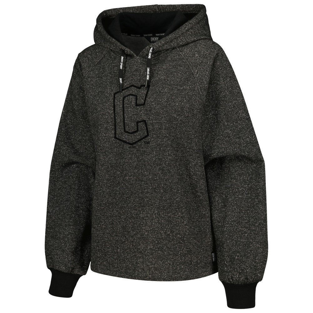 Cleveland Guardians DKNY Sport Women's Debbie Dolman Raglan Pullover Hoodie - Black