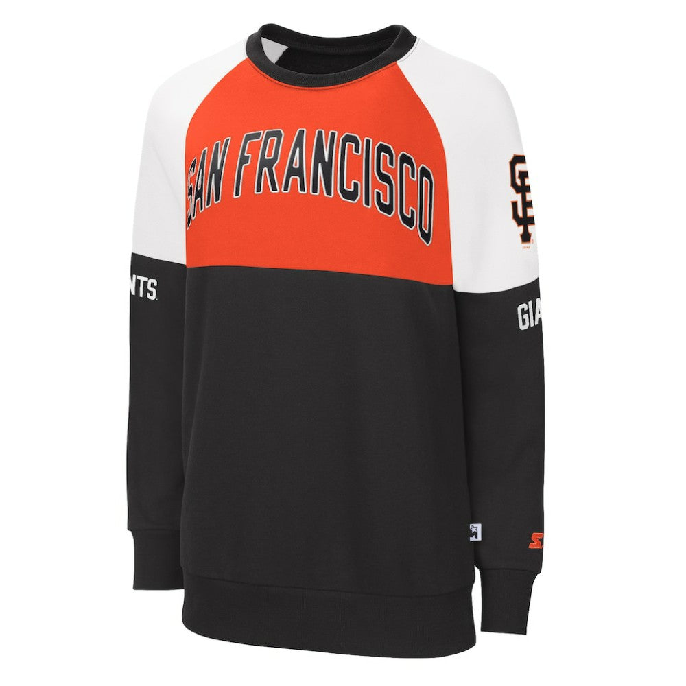 San Francisco Giants Starter Women's Baseline Raglan Pullover Sweatshirt - Black/Orange