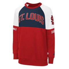 St. Louis Cardinals Starter Women's Baseline Raglan Pullover Sweatshirt - Red/Navy