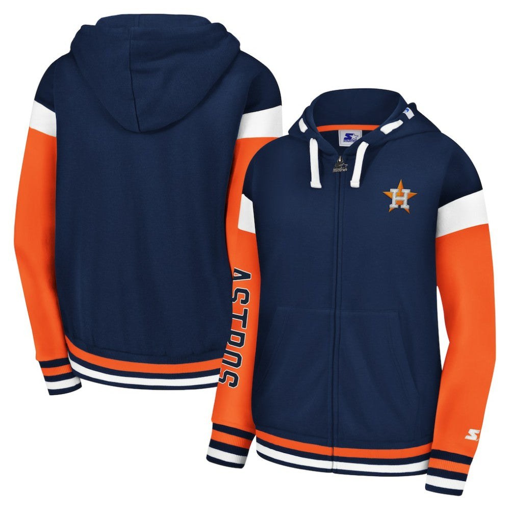 Houston Astros Starter Women's Homestretch Full-Zip Hoodie - Navy