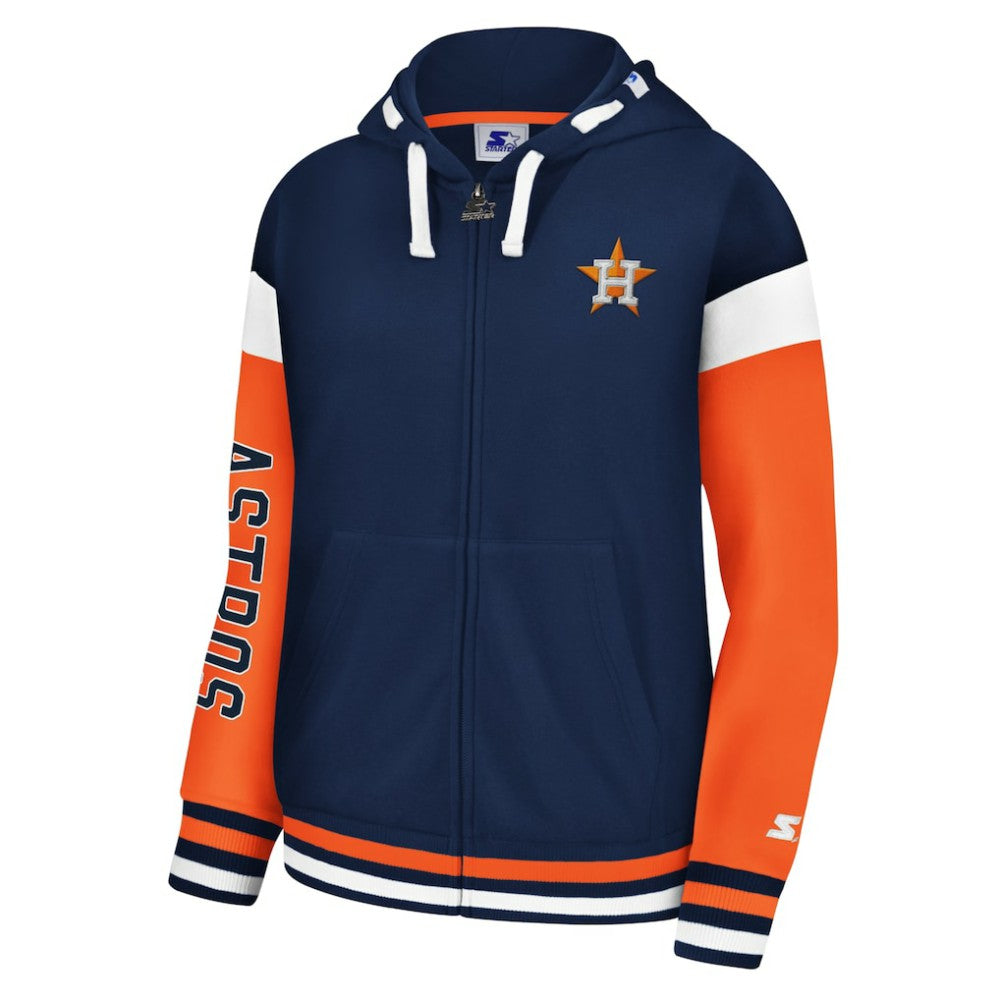 Houston Astros Starter Women's Homestretch Full-Zip Hoodie - Navy