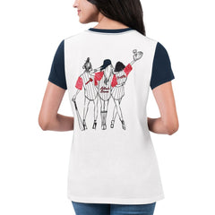 Atlanta Braves G-III 4Her by Carl Banks Women's Illustration Ringer T-Shirt - White