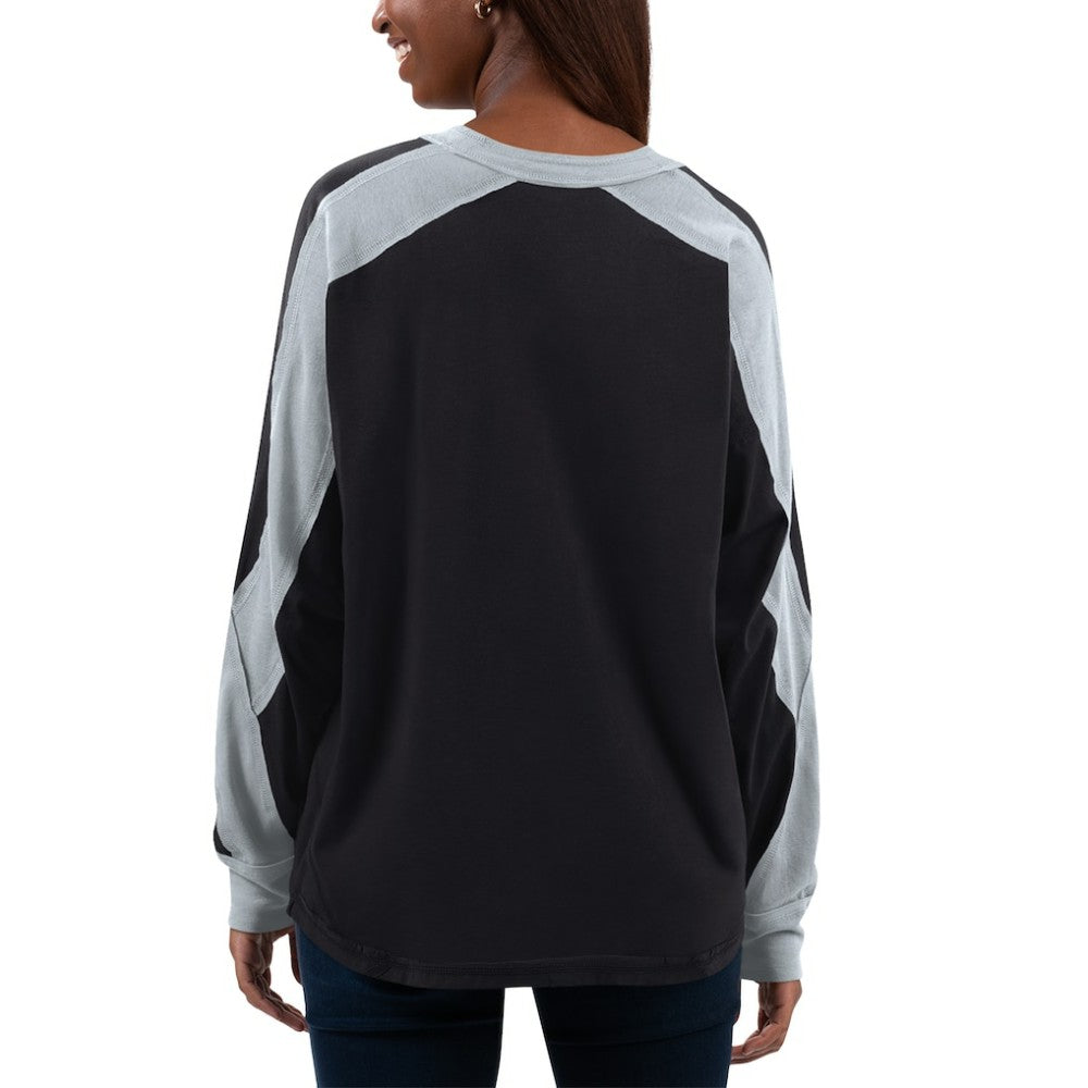 Chicago White Sox G-III 4Her by Carl Banks Women's Smash Raglan Long Sleeve T-Shirt - Black/Silver