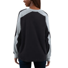 Chicago White Sox G-III 4Her by Carl Banks Women's Smash Raglan Long Sleeve T-Shirt - Black/Silver