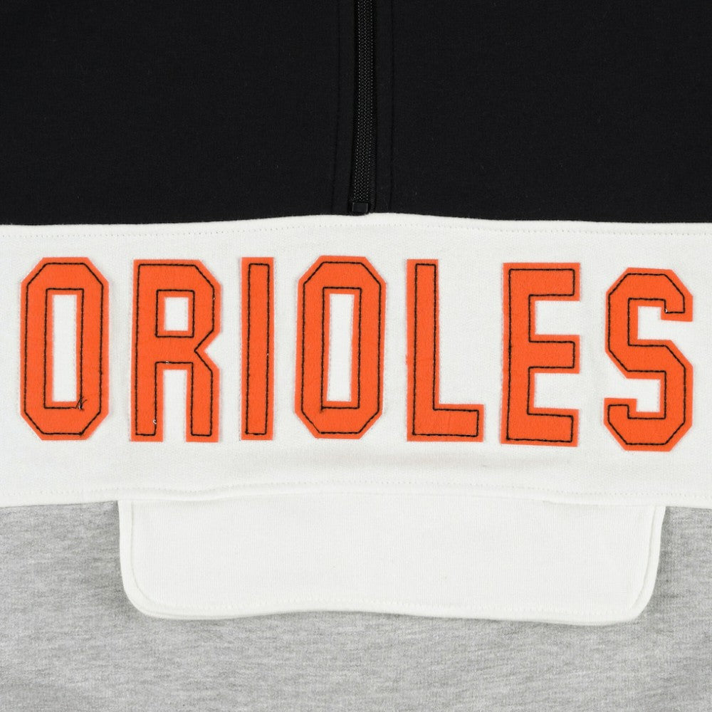 Baltimore Orioles Big & Tall Hoodie Half-Zip Sweatshirt - Black/Heather Gray