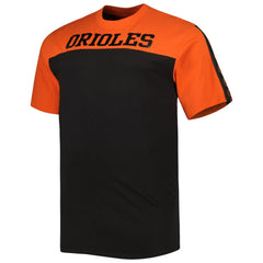 Baltimore Orioles Big & Tall Yoke Knit T-Shirt - Orange/Black