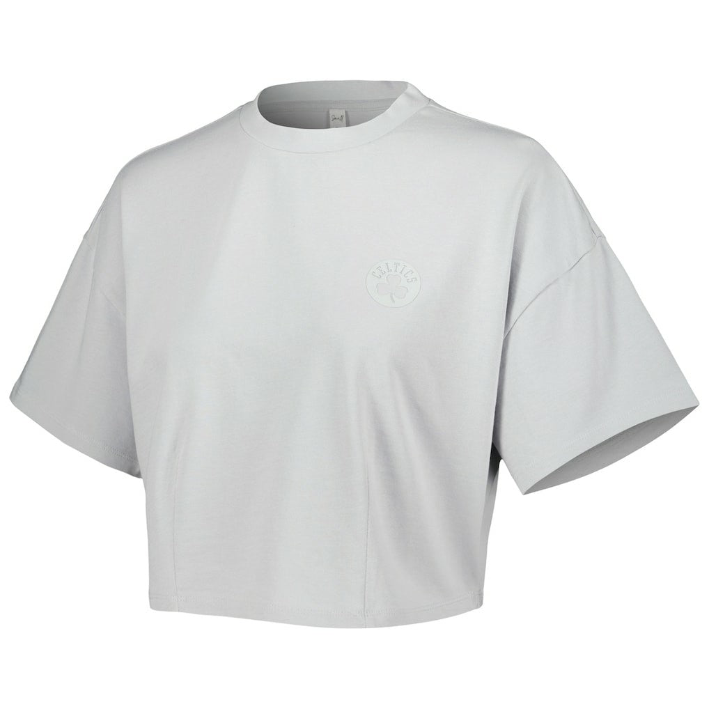 Boston Celtics Lusso Women's Nola Faded Tonal Cropped T-Shirt - Gray shop