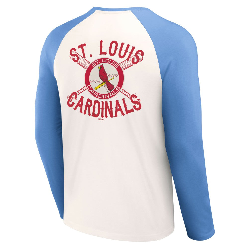 St. Louis Cardinals Darius Rucker Collection Team Color Raglan T-Shirt - White/Light Blue