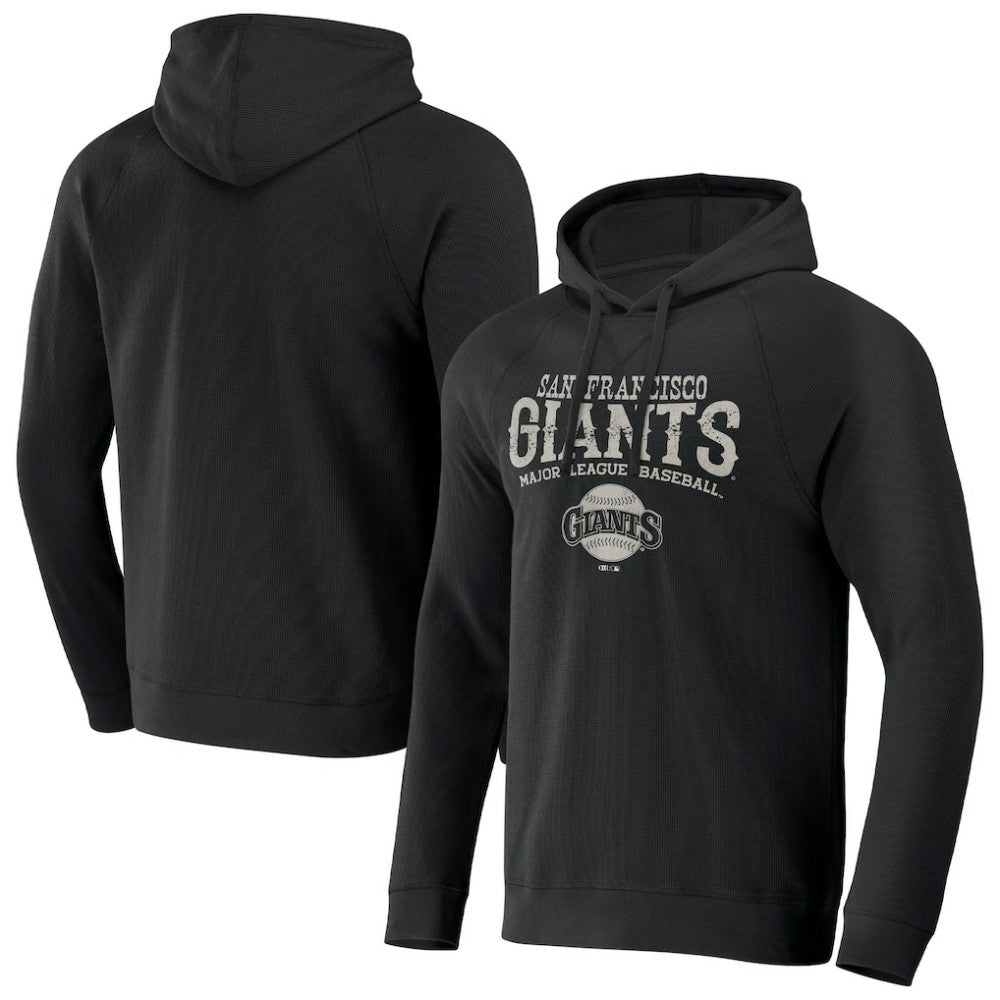 San Francisco Giants Darius Rucker Collection Waffle-Knit Raglan Pullover Hoodie - Black