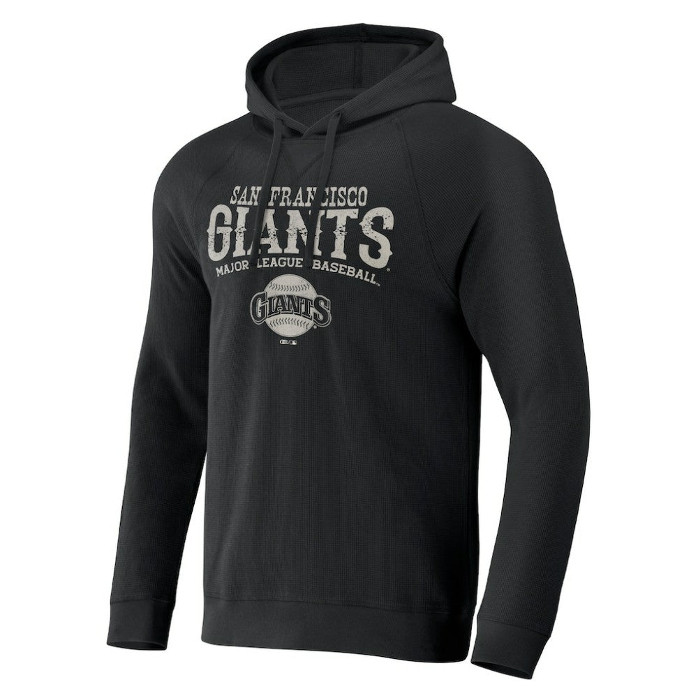 San Francisco Giants Darius Rucker Collection Waffle-Knit Raglan Pullover Hoodie - Black