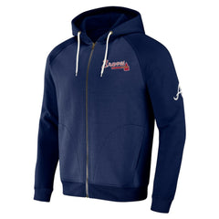 Atlanta Braves Darius Rucker Collection Raglan Full-Zip Hoodie - Navy