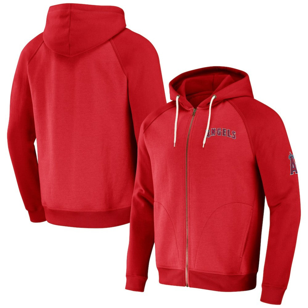 Los Angeles Angels Darius Rucker Collection Raglan Full-Zip Hoodie - Red