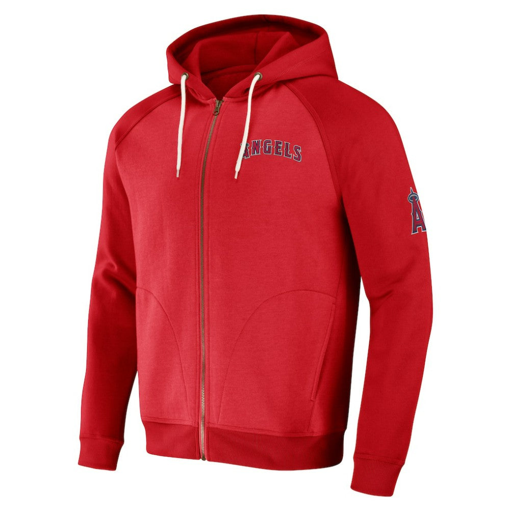Los Angeles Angels Darius Rucker Collection Raglan Full-Zip Hoodie - Red