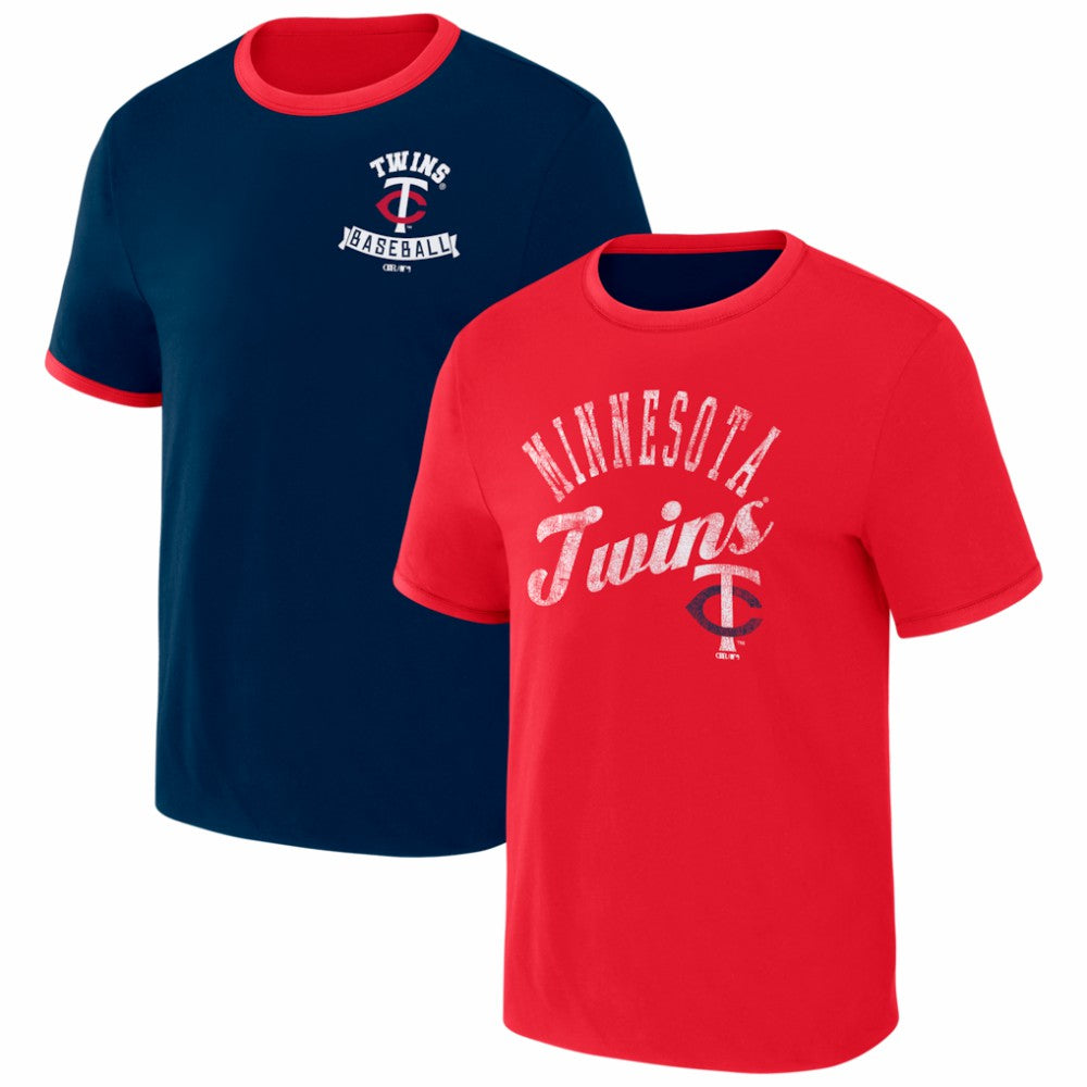 Minnesota Twins Darius Rucker Collection Two-Way Ringer Reversible T-Shirt - Navy/Red