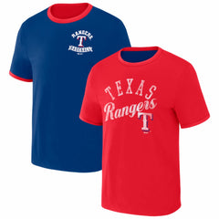 Texas Rangers Darius Rucker Collection Two-Way Ringer Reversible T-Shirt - Royal/Red