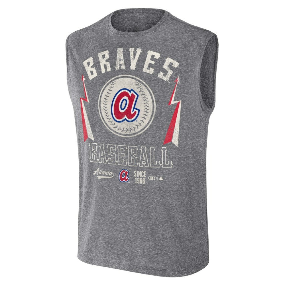 Atlanta Braves Darius Rucker Collection Relaxed-Fit Muscle Tank Top - Charcoal