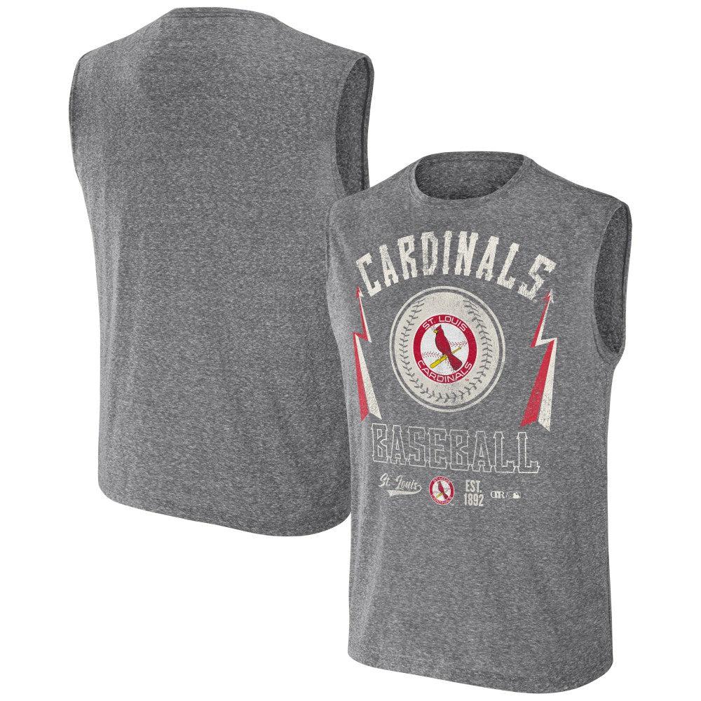 St. Louis Cardinals Darius Rucker Collection Relaxed-Fit Muscle Tank Top - Charcoal