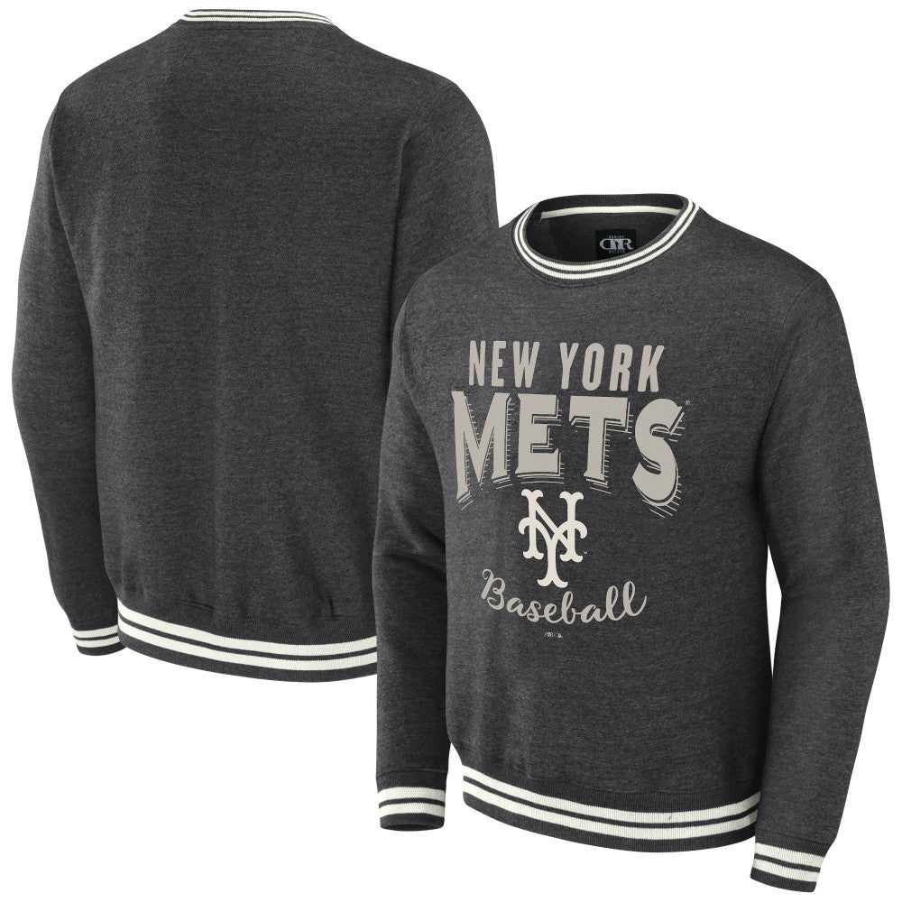 New York Mets Darius Rucker Collection Vintage Pullover Sweatshirt - Heather Charcoal