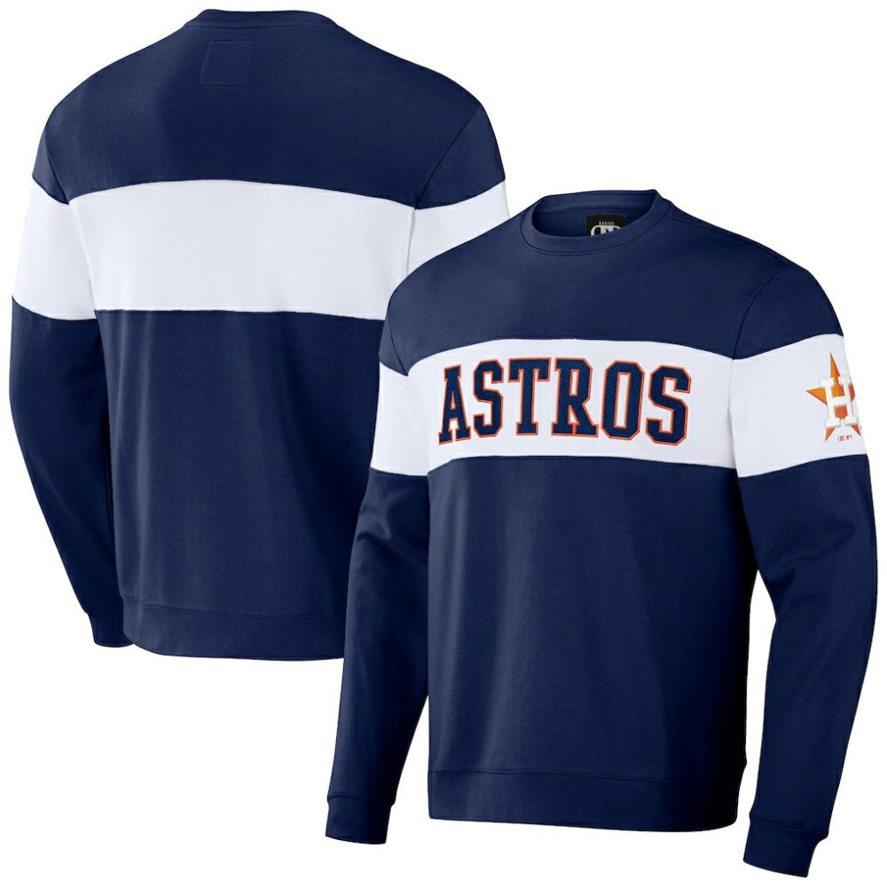 Houston Astros Darius Rucker Collection Stripe Pullover Sweatshirt - Navy