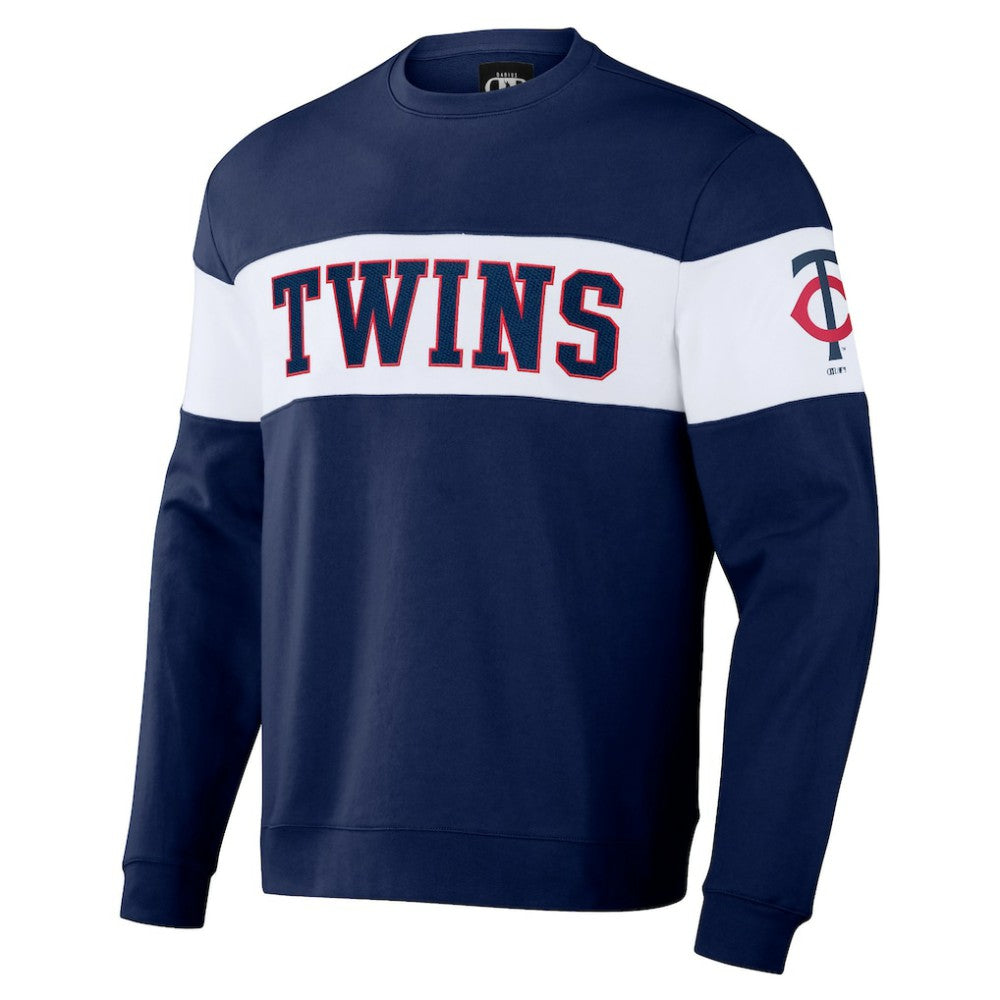 Minnesota Twins Darius Rucker Collection Stripe Pullover Sweatshirt - Navy
