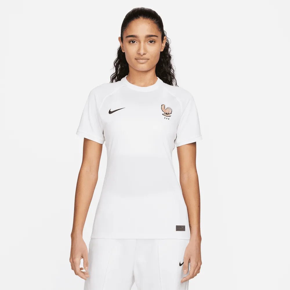 France Women's EC22 Away Soccer Jersey - White-Pink Glaze 