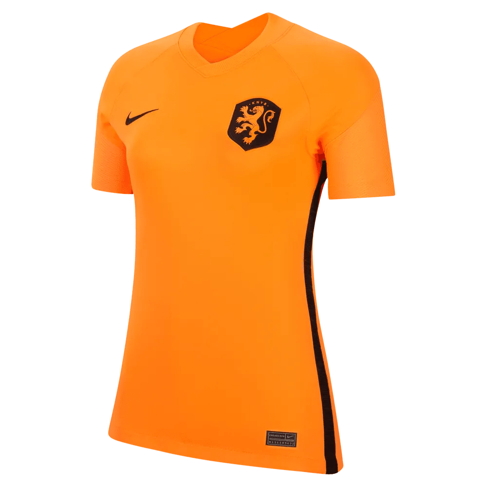Netherlands Women's EC22 Home Soccer Jersey - Total Orange-Black 